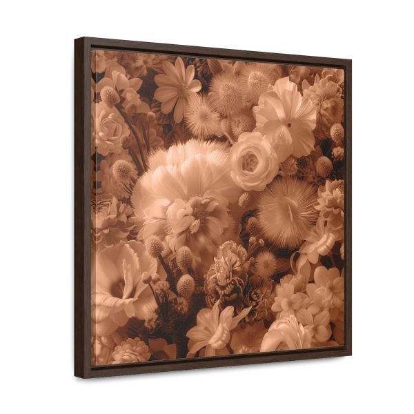 Lustrous Peach Fuzz Tone Baroque Floral 01 - Gallery Canvas Wraps, Square Frame - Image 42