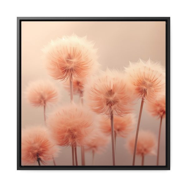 Misty Peach Dandelions - Gallery Canvas Wraps, Square Frame - Image 46