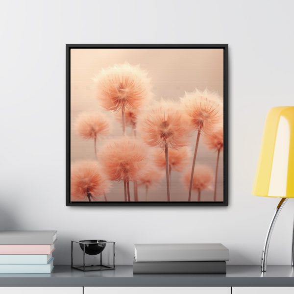 Misty Peach Dandelions - Gallery Canvas Wraps, Square Frame - Image 49