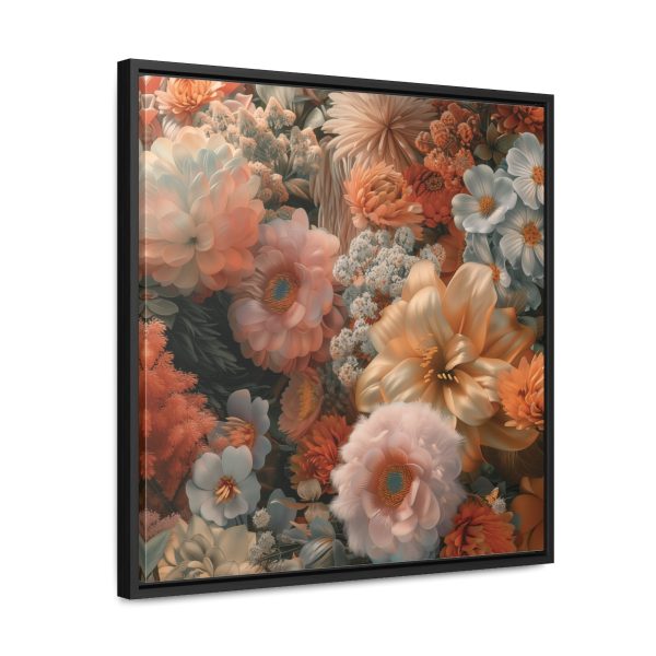 Lustrous Peach Baroque Floral 02 - Gallery Canvas Wraps, Square Frame - Image 47