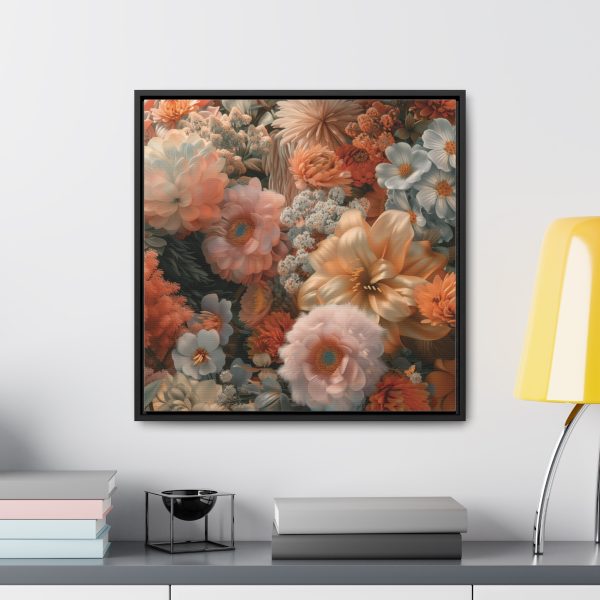 Lustrous Peach Baroque Floral 02 - Gallery Canvas Wraps, Square Frame - Image 49