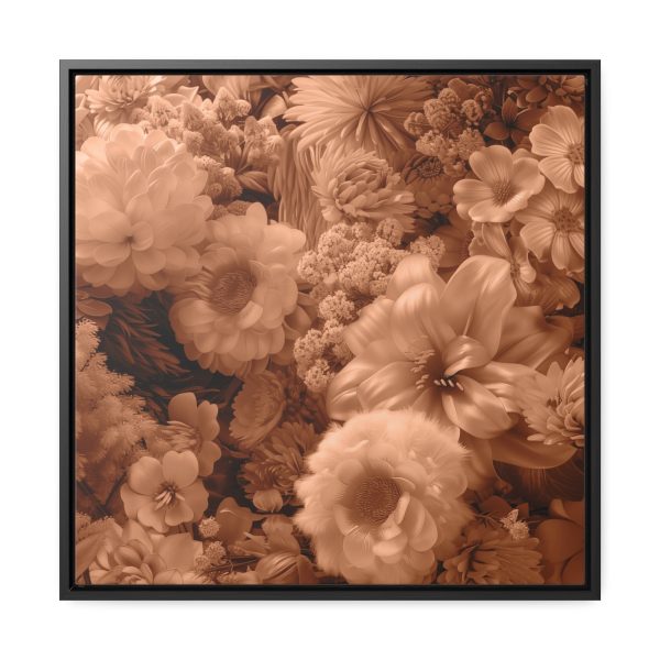 Lustrous Peach Fuzz Tone Baroque Floral 02 - Gallery Canvas Wraps, Square Frame - Image 46