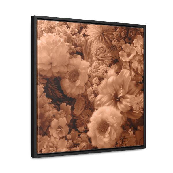 Lustrous Peach Fuzz Tone Baroque Floral 02 - Gallery Canvas Wraps, Square Frame - Image 47