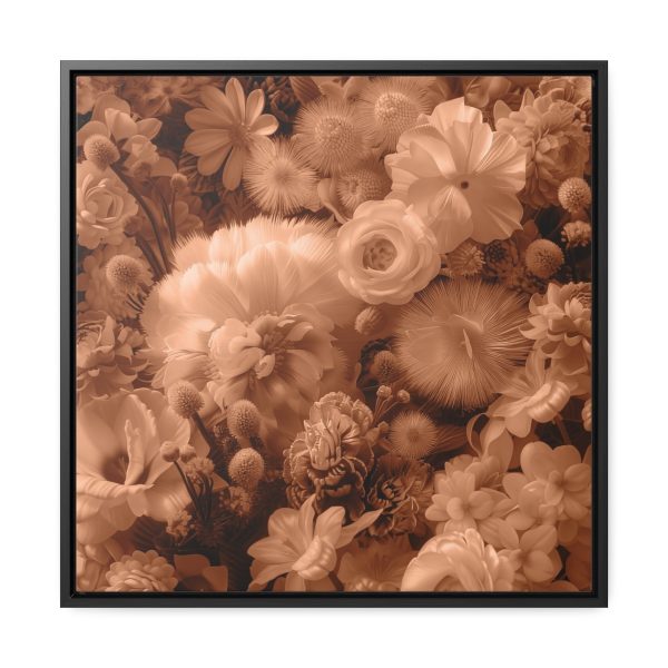 Lustrous Peach Fuzz Tone Baroque Floral 01 - Gallery Canvas Wraps, Square Frame - Image 46