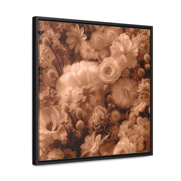 Lustrous Peach Fuzz Tone Baroque Floral 01 - Gallery Canvas Wraps, Square Frame - Image 47