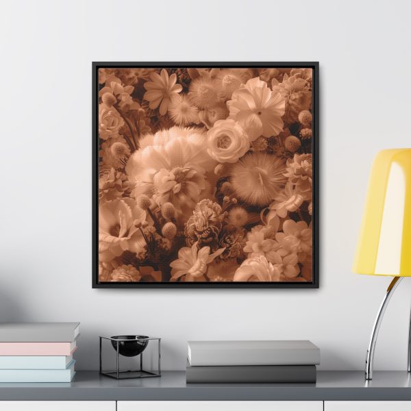 Lustrous Peach Fuzz Tone Baroque Floral 01 - Gallery Canvas Wraps, Square Frame - Image 49