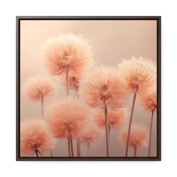 Misty Peach Dandelions - Gallery Canvas Wraps, Square Frame - Image 51