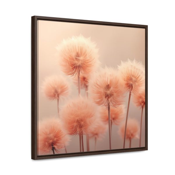 Misty Peach Dandelions - Gallery Canvas Wraps, Square Frame - Image 52