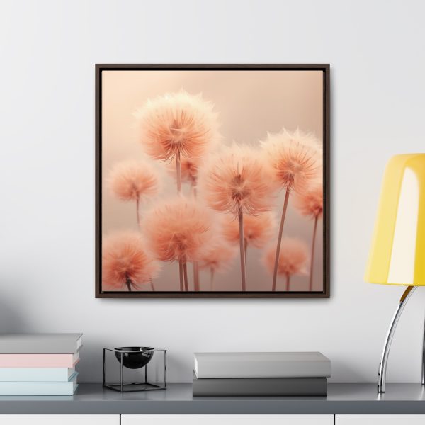 Misty Peach Dandelions - Gallery Canvas Wraps, Square Frame - Image 54