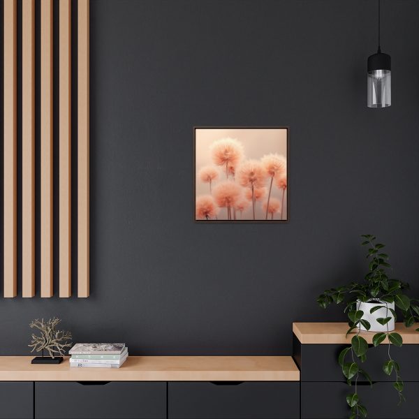 Misty Peach Dandelions - Gallery Canvas Wraps, Square Frame - Image 55