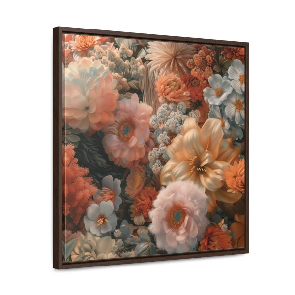 Lustrous Peach Baroque Floral 02 - Gallery Canvas Wraps, Square Frame - Image 52