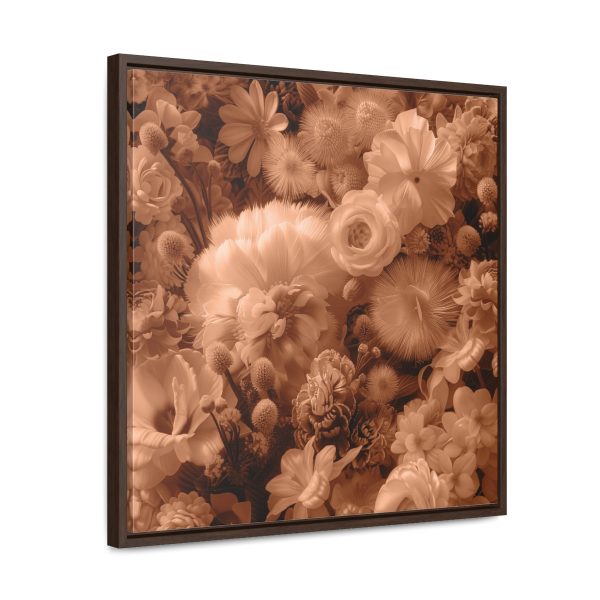 Lustrous Peach Fuzz Tone Baroque Floral 01 - Gallery Canvas Wraps, Square Frame - Image 52