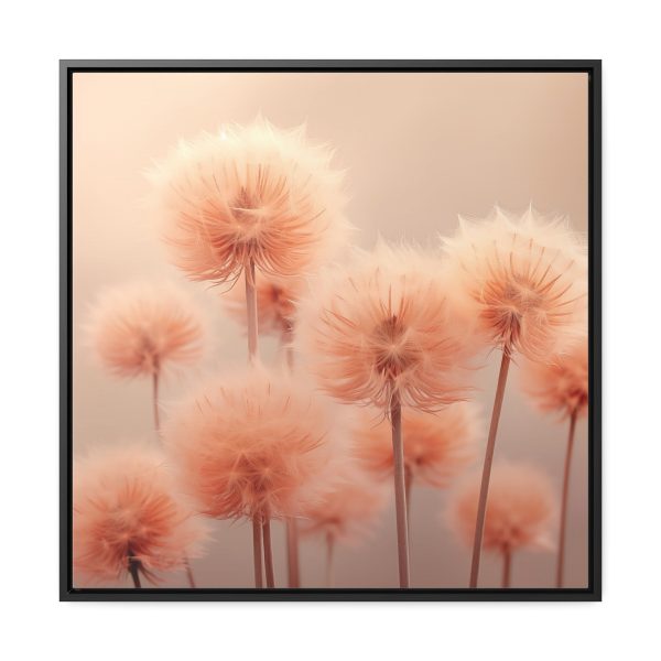 Misty Peach Dandelions - Gallery Canvas Wraps, Square Frame - Image 56