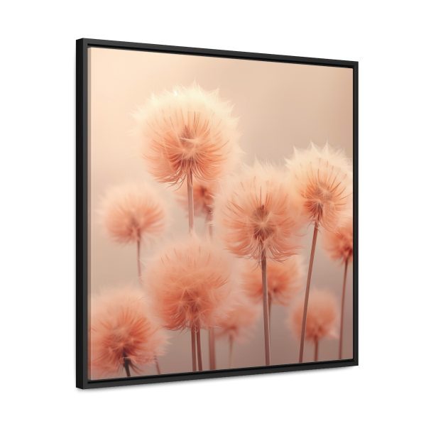 Misty Peach Dandelions - Gallery Canvas Wraps, Square Frame - Image 57