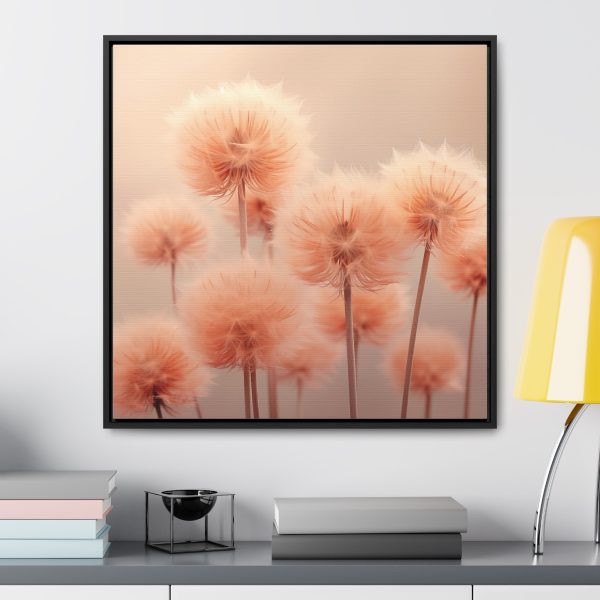 Misty Peach Dandelions - Gallery Canvas Wraps, Square Frame - Image 59