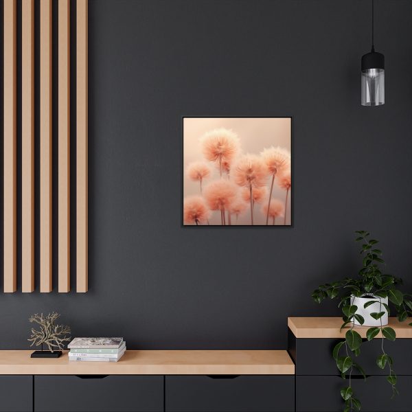 Misty Peach Dandelions - Gallery Canvas Wraps, Square Frame - Image 60