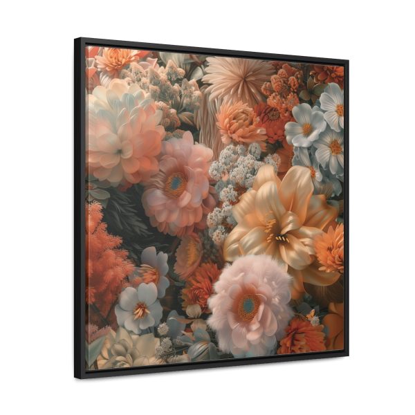 Lustrous Peach Baroque Floral 02 - Gallery Canvas Wraps, Square Frame - Image 57