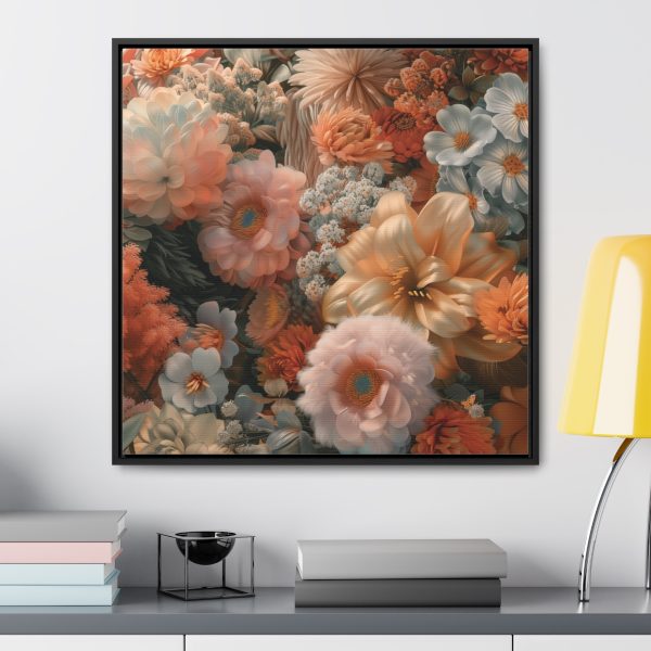 Lustrous Peach Baroque Floral 02 - Gallery Canvas Wraps, Square Frame - Image 59