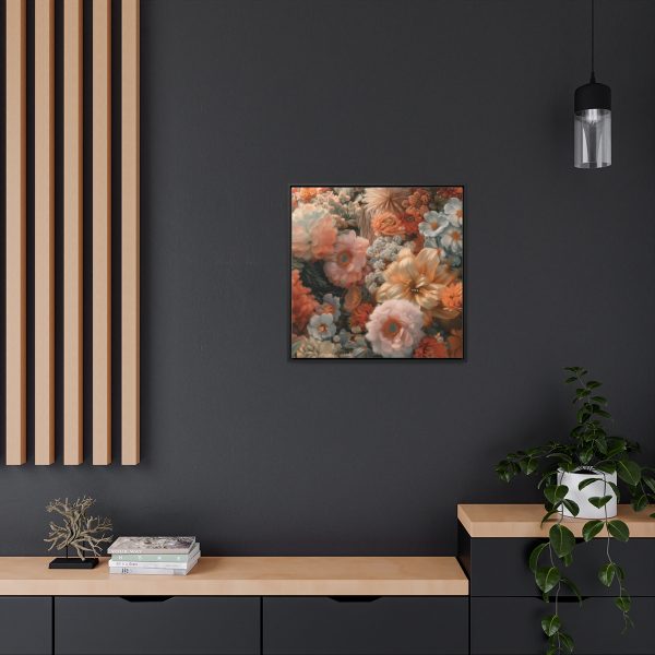 Lustrous Peach Baroque Floral 02 - Gallery Canvas Wraps, Square Frame - Image 60