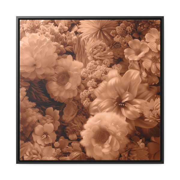 Lustrous Peach Fuzz Tone Baroque Floral 02 - Gallery Canvas Wraps, Square Frame - Image 56