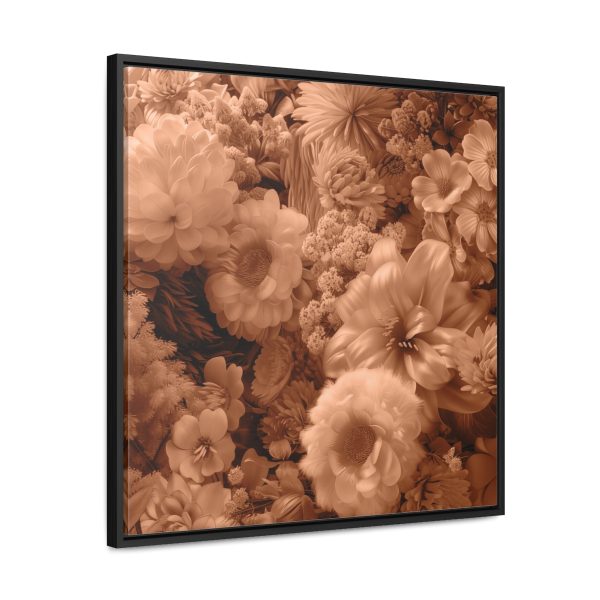 Lustrous Peach Fuzz Tone Baroque Floral 02 - Gallery Canvas Wraps, Square Frame - Image 57