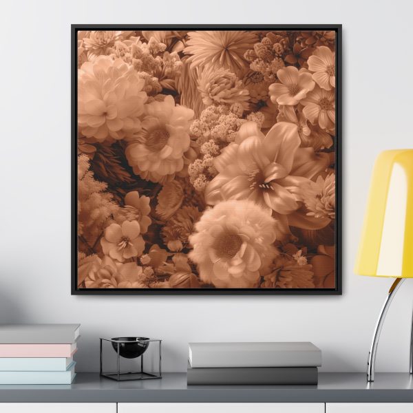 Lustrous Peach Fuzz Tone Baroque Floral 02 - Gallery Canvas Wraps, Square Frame - Image 59