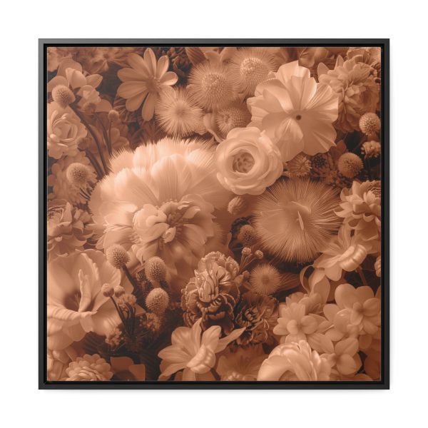 Lustrous Peach Fuzz Tone Baroque Floral 01 - Gallery Canvas Wraps, Square Frame - Image 56