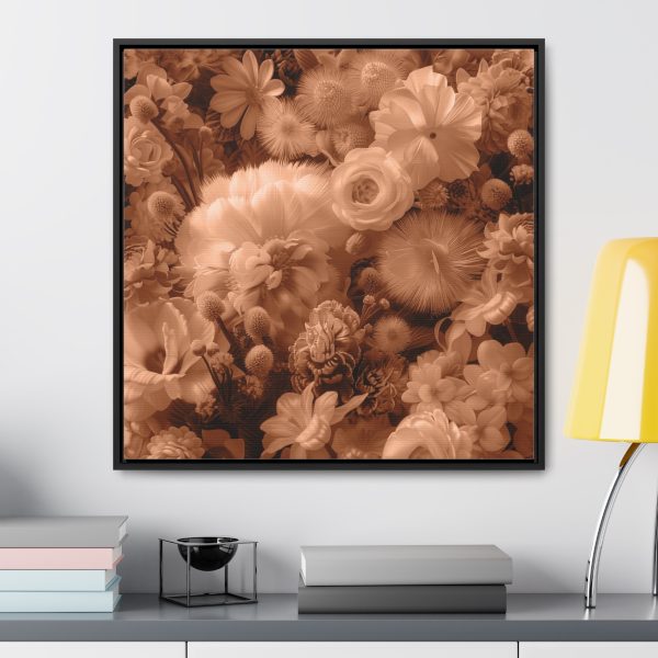 Lustrous Peach Fuzz Tone Baroque Floral 01 - Gallery Canvas Wraps, Square Frame - Image 59