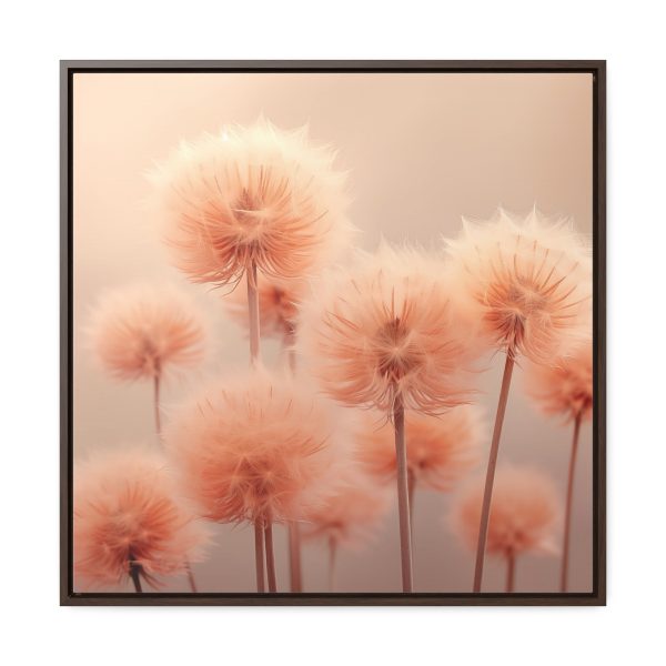 Misty Peach Dandelions - Gallery Canvas Wraps, Square Frame - Image 61