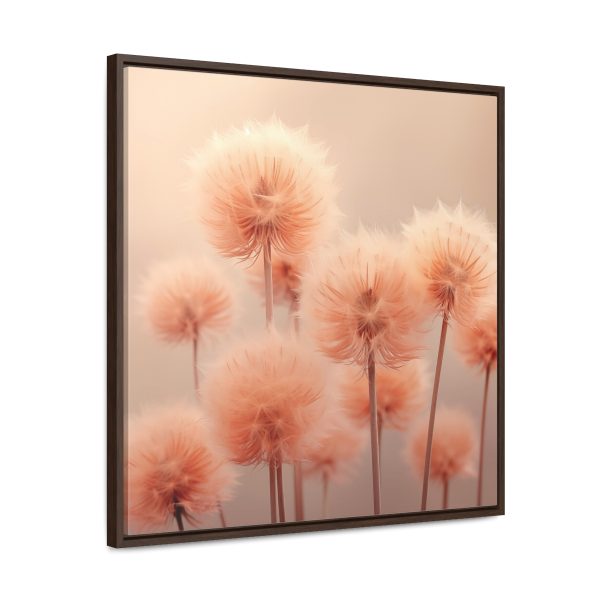 Misty Peach Dandelions - Gallery Canvas Wraps, Square Frame - Image 62