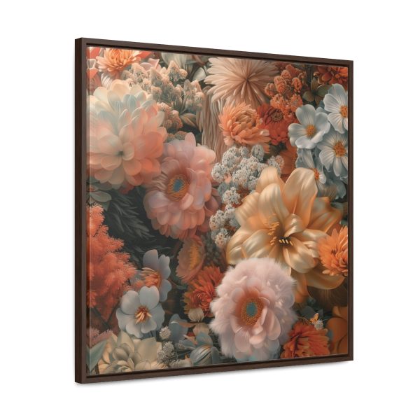 Lustrous Peach Baroque Floral 02 - Gallery Canvas Wraps, Square Frame - Image 62