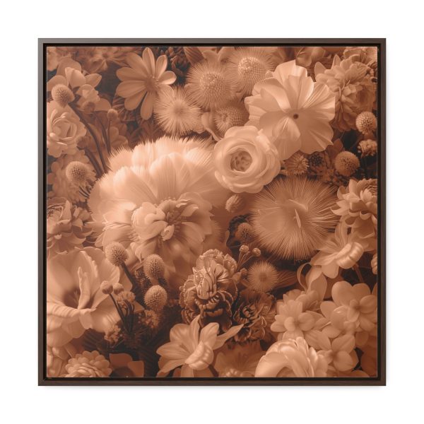 Lustrous Peach Fuzz Tone Baroque Floral 01 - Gallery Canvas Wraps, Square Frame - Image 61