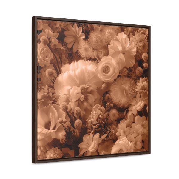 Lustrous Peach Fuzz Tone Baroque Floral 01 - Gallery Canvas Wraps, Square Frame - Image 62