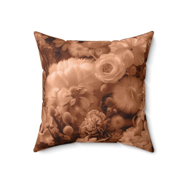 Lustrous Peach Fuzz Tone Baroque Floral 01 - Spun Polyester Square Pillow - Image 11