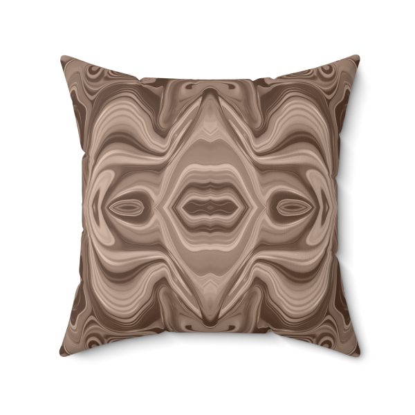 Lipnotic Kaleidoscope Background In Almondine 03 - Spun Polyester Square Pillow - Image 2