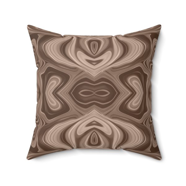 Lipnotic Kaleidoscope Background In Almondine 04 - Spun Polyester Square Pillow - Image 2