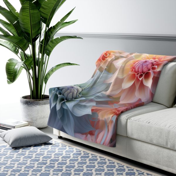 Pastel Fantasy Baroque Floral 02 - Sherpa Fleece Blanket - Image 3