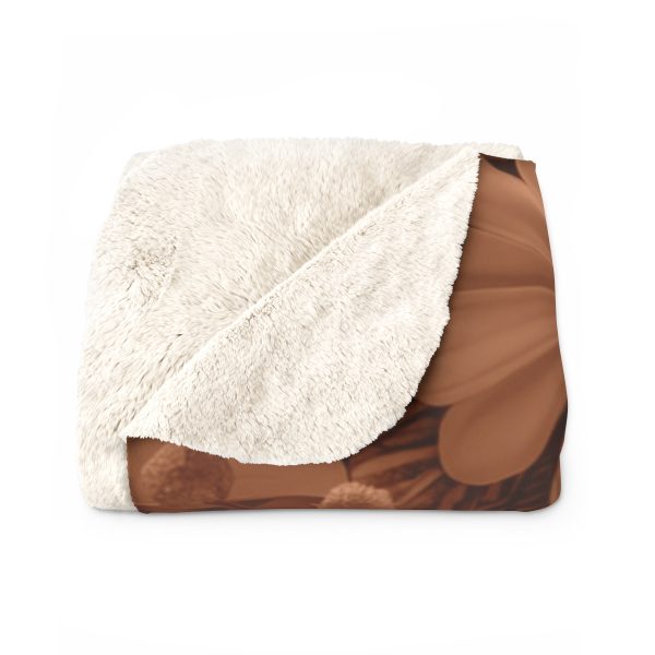 Lustrous Peach Fuzz Tone Baroque Floral 01 - Sherpa Fleece Blanket - Image 2