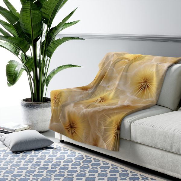 Dandelion Down Motif - Sherpa Fleece Blanket - Image 7