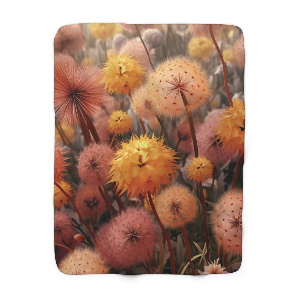 Autumn Dandelion Dream - Sherpa Fleece Blanket - Image 5