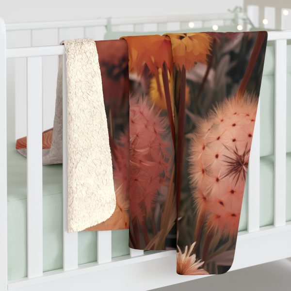 Autumn Dandelion Dream - Sherpa Fleece Blanket - Image 8