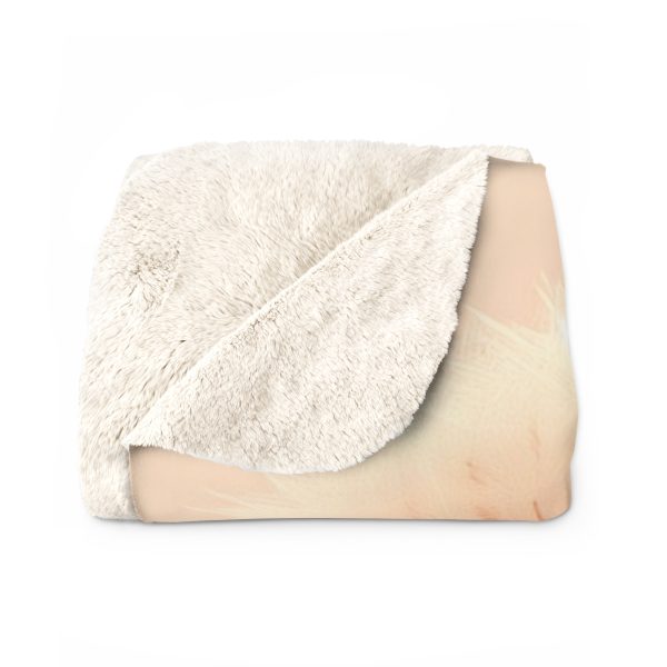 Misty Peach Dandelions - Sherpa Fleece Blanket - Image 6