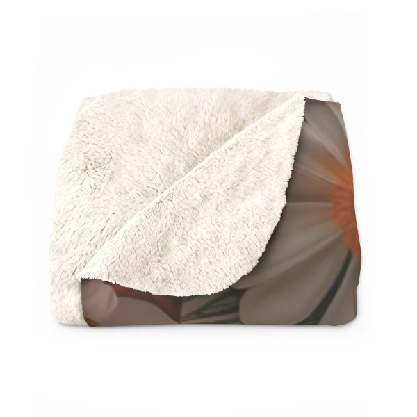 Lustrous Peach Baroque Floral 01 - Sherpa Fleece Blanket - Image 2