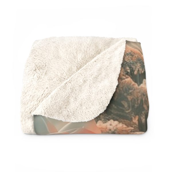 Lustrous Peach Baroque Floral 02 - Sherpa Fleece Blanket - Image 2