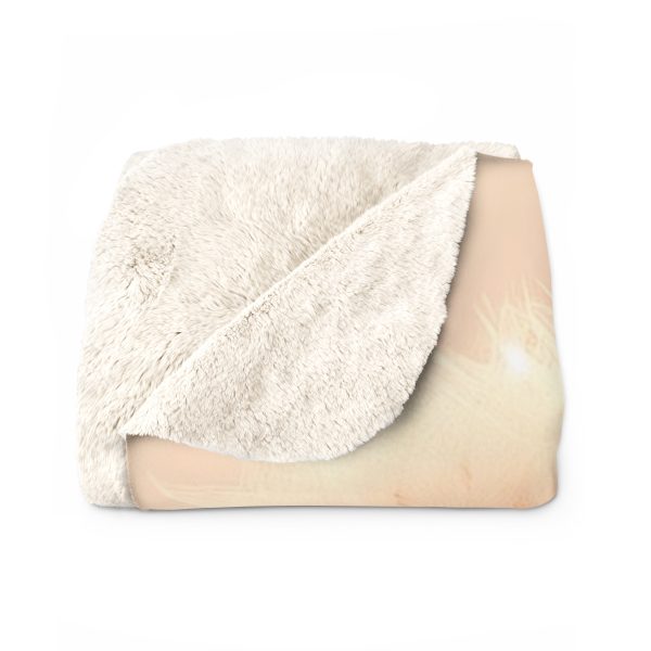 Misty Peach Dandelions - Sherpa Fleece Blanket - Image 2