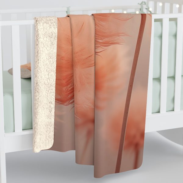 Misty Peach Dandelions - Sherpa Fleece Blanket - Image 4