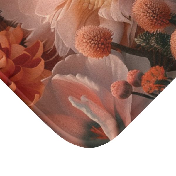 Lustrous Peach Baroque Floral 01 - Bath Mat - Image 2