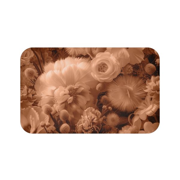 Lustrous Peach Fuzz Tone Baroque Floral 01 - Bath Mat - Image 5