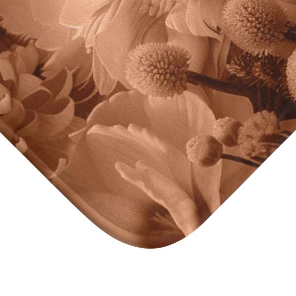 Lustrous Peach Fuzz Tone Baroque Floral 01 - Bath Mat - Image 6