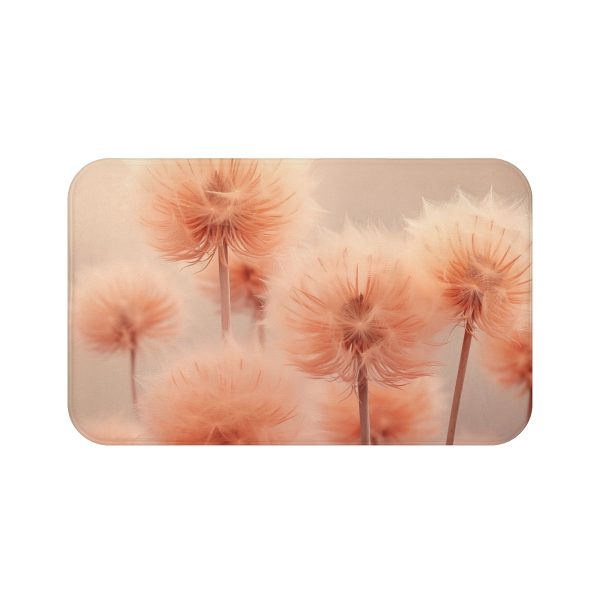 Misty Peach Dandelions - Bath Mat - Image 5